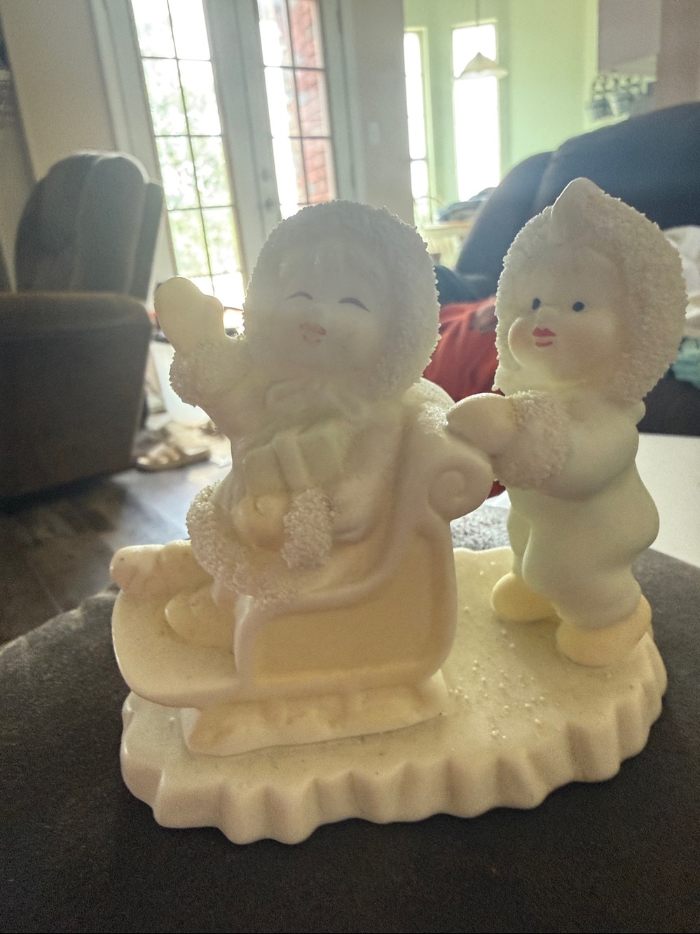 Cream Winter Children Figurine Decor - Unbranded